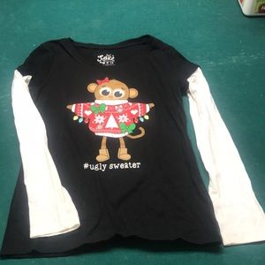 Layered look long sleeve shirt